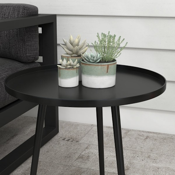 Rootz sidobord utomhus - Soffbord - Avslutsbord - Mångsidig användning - Modern design - Skyddskant - Ф40 x 50H cm - Stål
