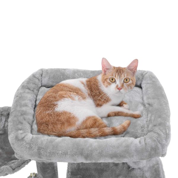 FEANDREA Cat Scratching Post - Cat Tower - Kitty Condo - Sisal Scratcher - Plyschplattformar - Mysig grotta - 48cm x 48cm x 96cm