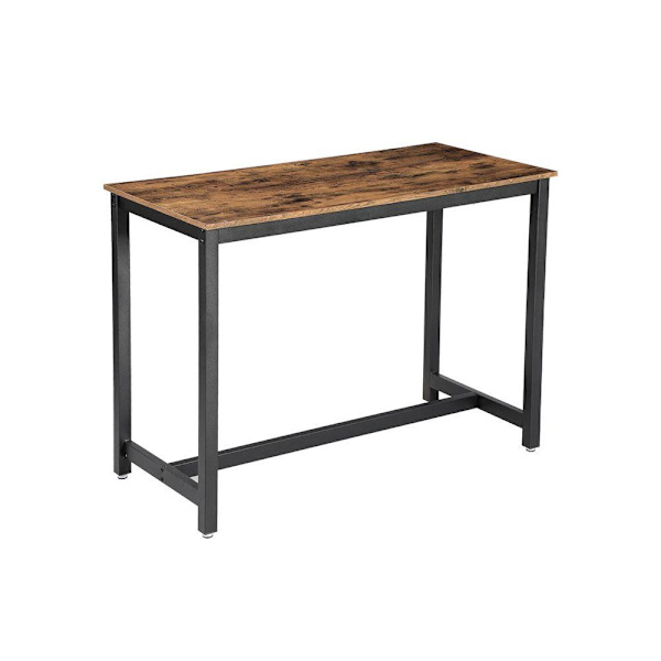 Rootz Barbord - Bistrobord - Barbord i trä - Köksbord - Barbord inomhus - Spånskiva/järn - Mörkbrun/Vintage - 120 x 60 x 90 cm (L x B x H)