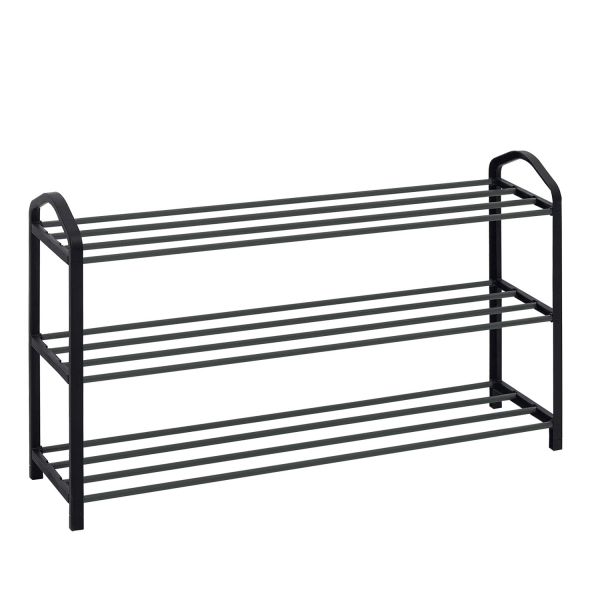 Rootz Skostativ - Fodtøjsstativ - Skoopbevaring - Skoopbevaring - Skohylde - Skoholder - Fodtøjsskærm - Sort - 79x19,5x45cm
