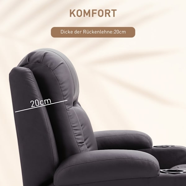 Rootz Massagestol - Liggstol - Vibrerande vilstol - Svankstöd - Imiterat läder - 85cm x 94cm x 104cm