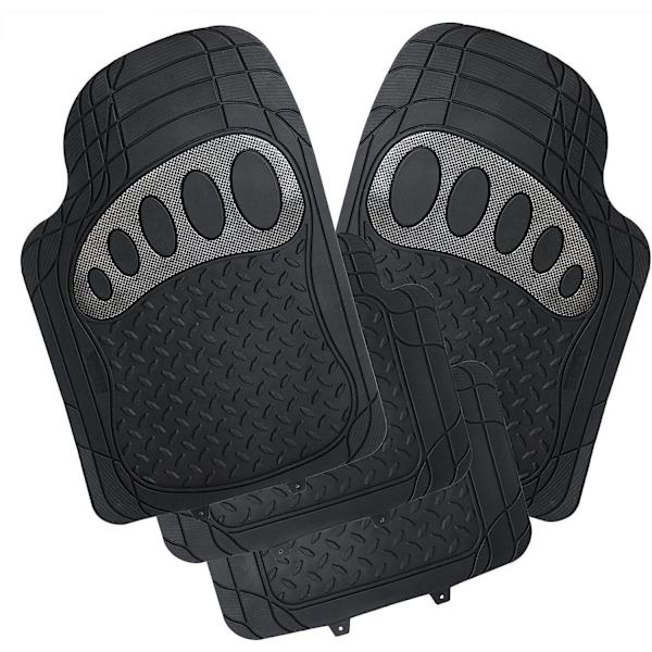 Rootz gummimattor för bilar - Fordonsmattor - Allvädersmattor - Universal Fit - Vattentät - Smutsavvisande - 48,5 cm x 71 cm & 48,5 cm x 44 cm