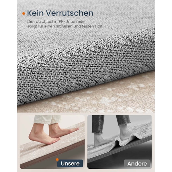 Rootz Boho -tæppe - Fluffy Area Rug - Brown Mat - Soft Tekstur - 140 cm x 200 cm