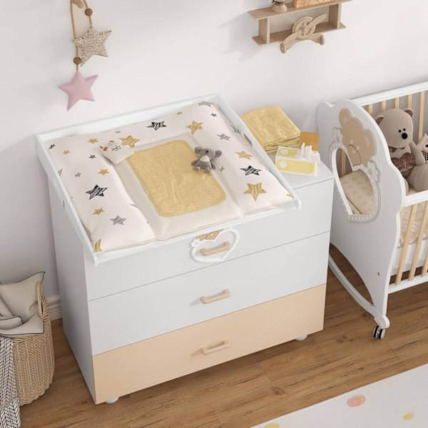 Rootz skötunderlägg - Bytare för baby - Bytstation - 80 cm x 75 cm x 10 cm - Säkert material - Enkel montering