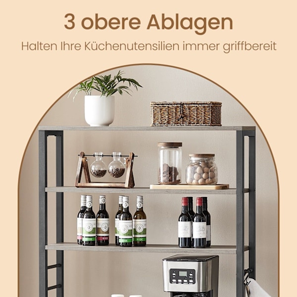 Rootz kökshylla - Stående hylla - Mikrovågshylla - Space -Saving Solution - 40 x 80 x 167 cm