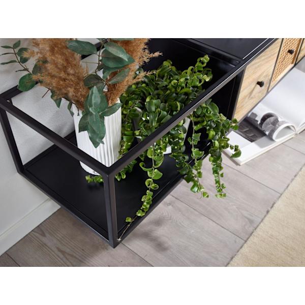 Rootz-alusta riippuva mango massiivipuu - metalli 150x25x35 cm TV-kaappi musta - Design-TV-taso moderni - TV-kaapin seinä - TV-kaappi TV-kaappi ripust