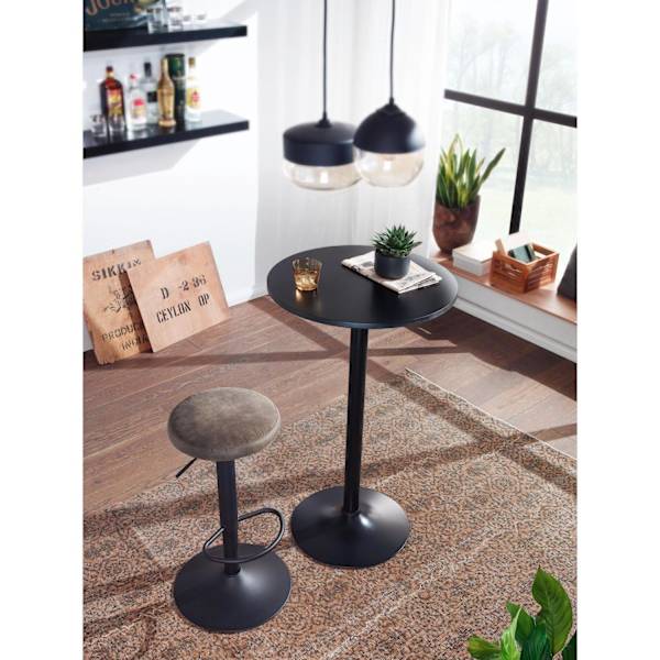 Rootz seisova pöytä - korkea pöytä - bistropöytä - pyöreä seisomapöytä - baaripöytä - metalli - puu - Ø 60 cm - musta
