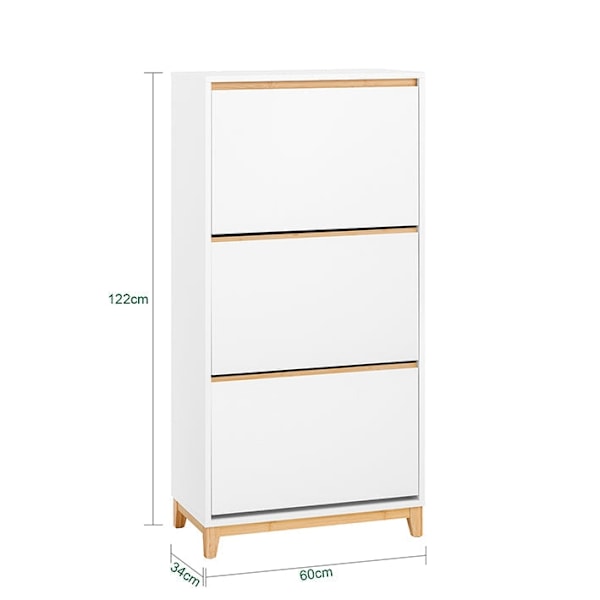 Rootz Modern Shoe Cabinet - Skoorganisatör - Folding Shoe Storage - Space Efficient - 60cm x 122 cm x 34 cm