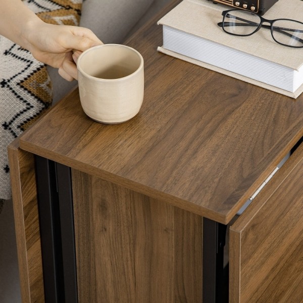 Rootz mobilt klapbord - Pladsbesparende spisebord - Alsidigt foldbart bord - Stilfuldt design - 130 cm x 80 cm x 74 cm - Spånplader og metal