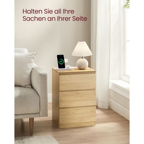 Rootz spånplade sengebord - Natbord - Endebord - Ibenholtssort - Letvægts - Robust - Nem montering - 35 cm x 40 cm x 59 cm