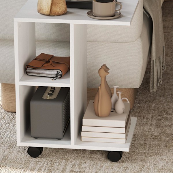 Rootz C Form sidebord - sofabord - hjørnebord - mobil fleksibilitet - E1 -spånplade - 45 x 35 x 58 cm - Hvid