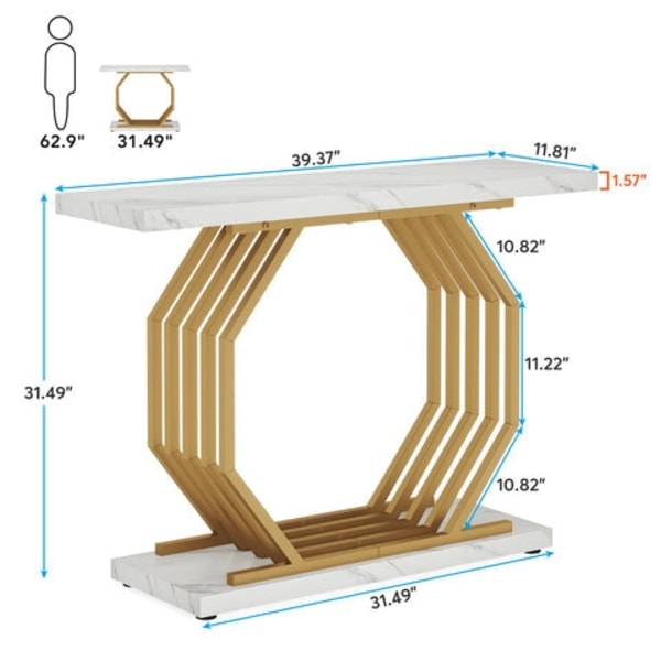 Rootz Chic Console Bord - Soffbord - Entrébord - Fläck- och reptålig - 100cm x 30cm x 82cm