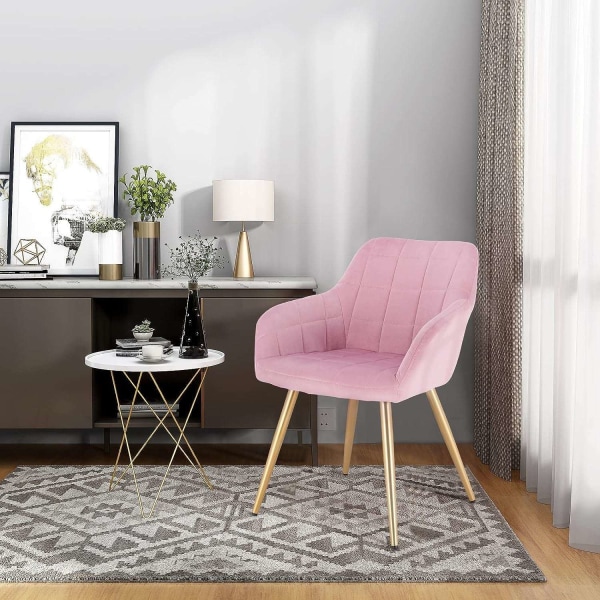 Rootz 4 Velvet-ruokailutuolin setti - Pehmustetut tuolit - Kultaiset jalat - Mukavat ja ergonomiset - Kestävä ja tukeva - Monipuolinen muotoilu - 43 c