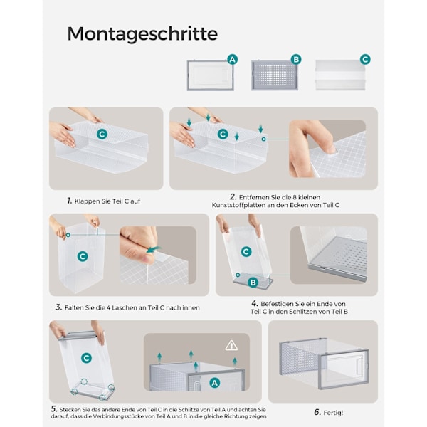 Rootz Skolåda Organizer - Förvaringsbehållare - Klara plastbehållare - Stapelbar design - 33,5 cm x 23,2 cm x 14,3 cm - Set med 18