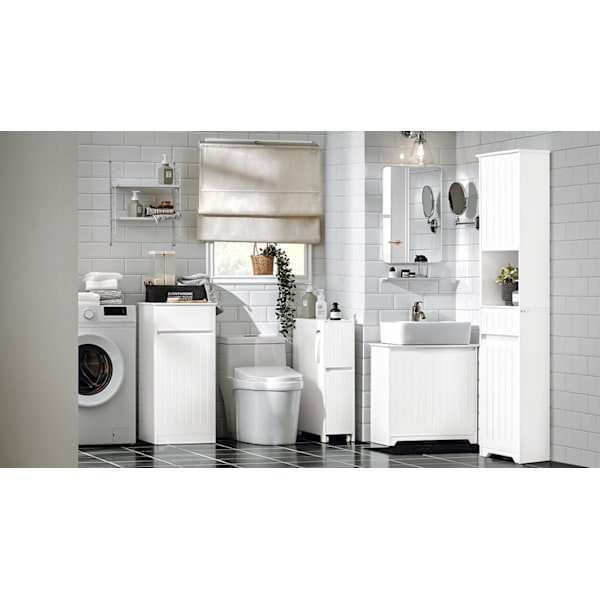 Rootz Niche Opbevaringsvogn - Køkkenvogn - Badeværelsesskab - Mobil og stabil - Rigelig opbevaring - MDF-konstruktion - 20cm x 75cm x 60cm