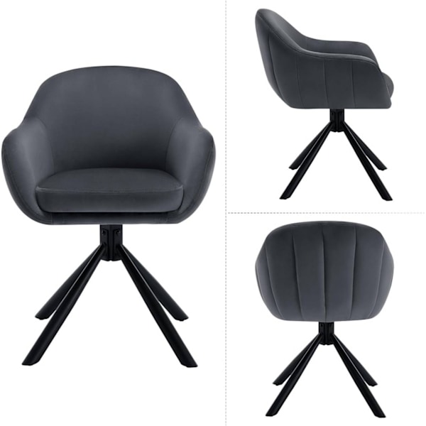 Rootz kääntyvä ruokatuoli - Moderni - Sametti - Pehmeä vaahtomuovipehmuste - 57cm x 79cm x 62cm - 360° Kääntö - Ergonominen muotoilu