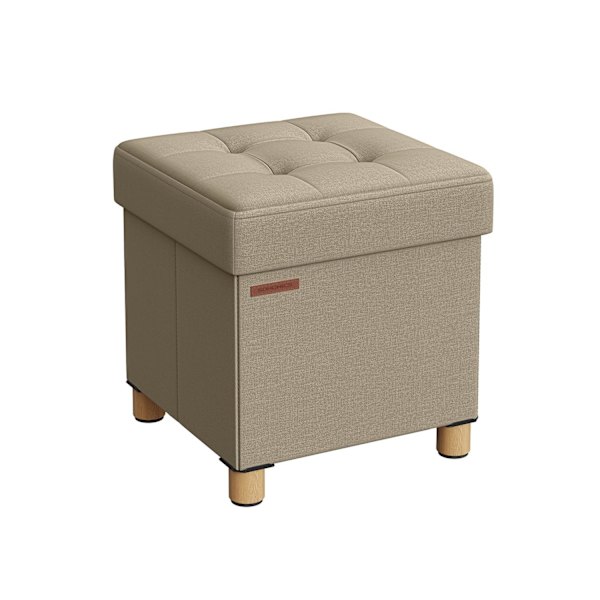 Rootz-istuinarkku ottomaanit - Säilytyslaatikko - Jalkatuki - MDF-kangas - 25D Foam - 38cm x 38cm x 40cm - Camel Brown - 37L Tilavuus