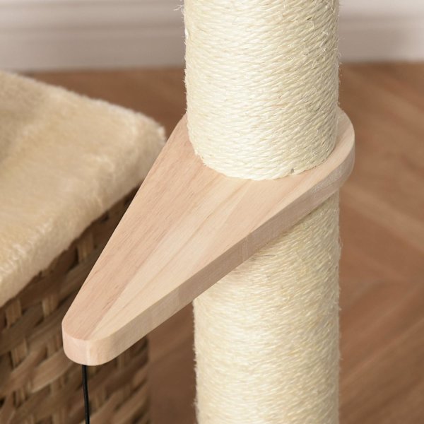 Rootz cat tree crab pos - Brun, Beige - Konstruerat trä, plysch, Sisal - 23,62 cm x 15,74 cm x 42,91 cm