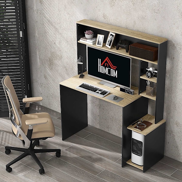 Rootz Multi Hylly Desk - Computer Desk - Office Desk - Avaruussäästö - 114L x 45W x 138H CM