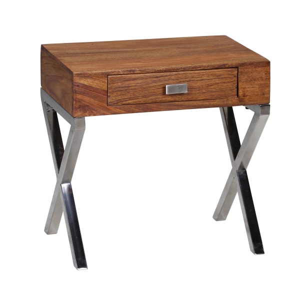 Rootz Sängbord - Sideboard - Massivt trä - - Låda - Brun - Silve