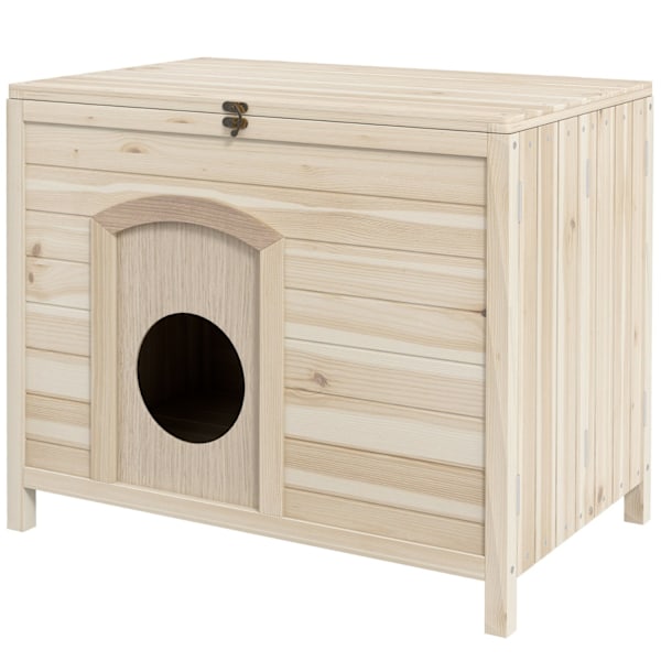 Rootz Small Pet House - Cat Shelter - Dwarf Rabbit Abode - Foldbar Wood - 78cm x 51 cm x 62 cm