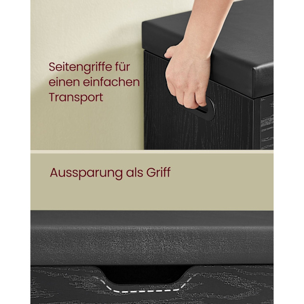 Rootz Skoställsbänk - Skoförvaring - Entréorganisator - Spånskiva - PU-läder - 30cm x 80cm x 44cm