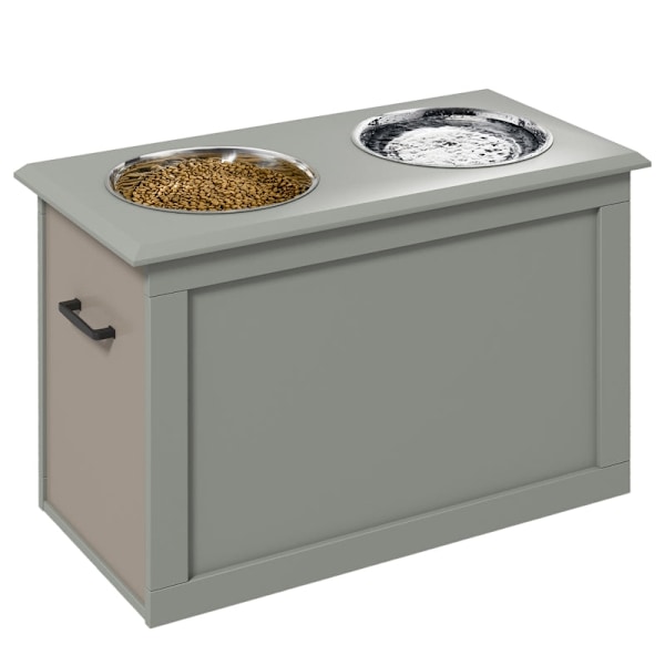 Rootz förhöjd matskål - Upphöjd foderautomat för husdjur - Utfodringsstation för husdjur - Förbättrar matsmältningen - 60L x 30W x 41H cm