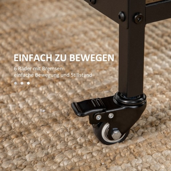 Rootz mobilt klapbord - Pladsbesparende spisebord - Alsidigt foldbart bord - Stilfuldt design - 130 cm x 80 cm x 74 cm - Spånplader og metal