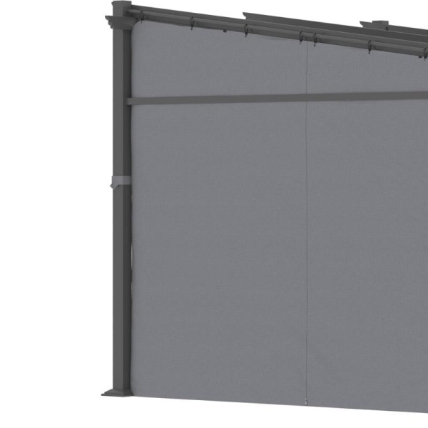 Rootz Pergola - Fästen ingår - Utdragbart tak - Mörkgrå - 2,97 m x 2,95 m x 2,3 m