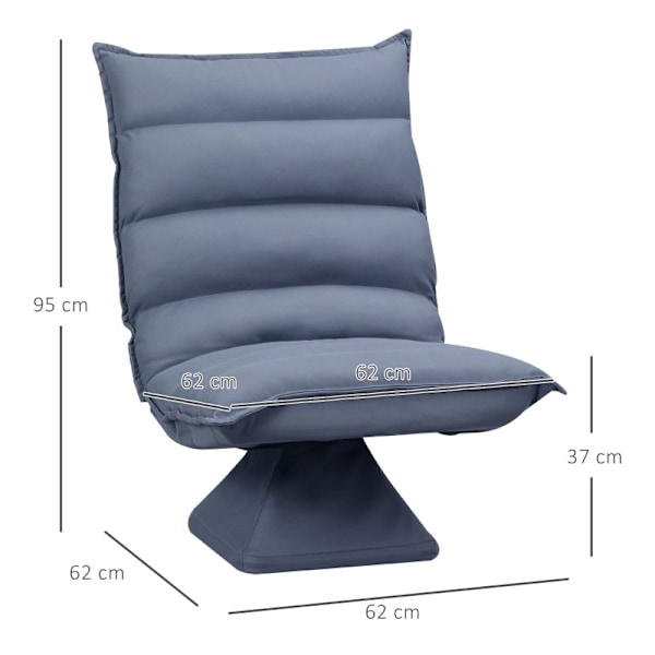 Rootz drejelig lænestol - Vippelig ryglæn - Læderlook stol - Justerbart ryglæn - 360° roterende sæde - Åndbart mikrofiberbetræk - 62cm x 70cm x 95cm