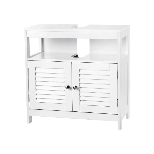 Rootz Håndvaskskab - Lameldøre Håndvaskskab - Vaskeskab - Badeværelsesskab - Vaskeskab - MDF-plade - Hvid - 60 x 60 x 30 cm (B x H x D)