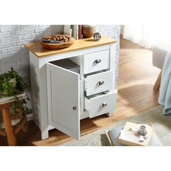 Rootz skänk med 3 lådor 79x81x35 cm byrå vit - ek modern - Design hög skänk med dörr - byrå vardagsrum
