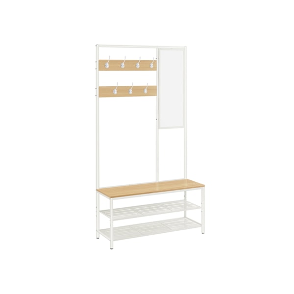 Rootz Eg Hvid garderobe - Skab Organizer - Opbevaringsskab - Spånplade og stål - 35cm x 98cm x 180cm - Heavy-Duty - Nem montering - Rummelig opbevarin