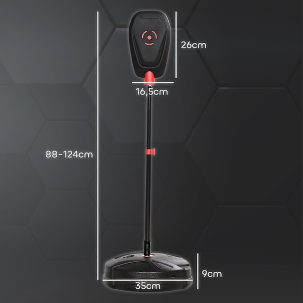 Rootz Justerbar stående stansesæt - Boksesæt - Kids Fitness - Fremme koordinering - Ø34 x 88-124h cm - Sort