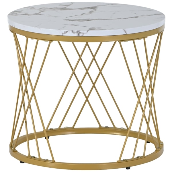 Rootz sæt med 2 moderne sofaborde - højglans marmor - indlejringsborde - 30 kg bæreevne - 70 cm x 70 cm x 45 cm