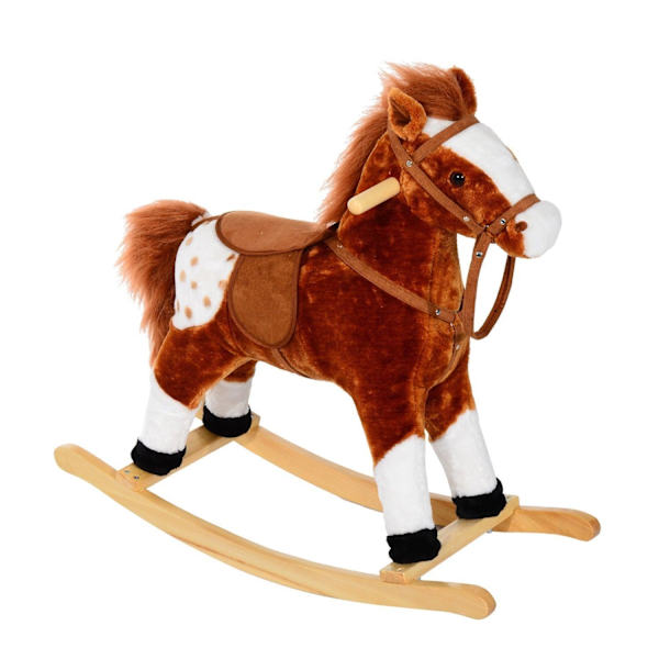 Rootz børne gyngehest - brun - plys, poppel - 29,13 cm x 11,02 cm x 25,6 cm
