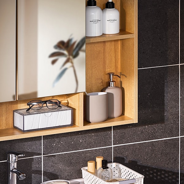 Rootz Wall Cabinet Mirror Door - Wall Storage - Justerbar hylde - Rumbesparende - 80x70x13cm