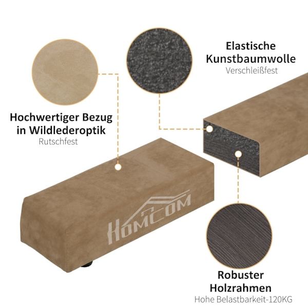 Rootz-taitettava voimistelutanko - Tasapainopalkki - Harjoitustanko - Mokkakangas - Liukumattomat jalat - Ruostumattomasta teräksestä valmistetut sara