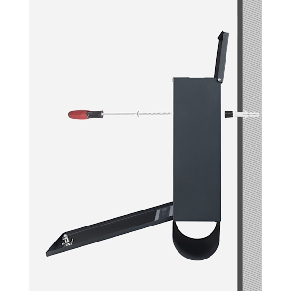 Rootz antracitstål Postlåda - Brevlåda - Postlåda - Pulverlackerat stål - Väderbeständigt - Lätt att installera - Säkert låssystem - 35cm x 12cm x 42,