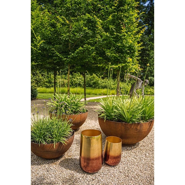 Rootz Two Tone Brass Planter - Dekorativ kruka - inomhusväxthållare - Lyxig design - 35 cm x 35 cm x 55 cm
