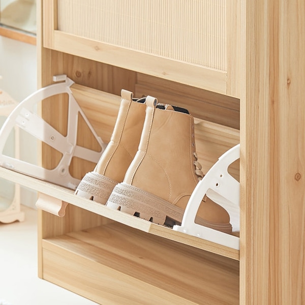 Rootz skoskab - Bambusopbevaring - Organiseringsenhed - Vippelås - 60 cm x 80 cm x 24 cm