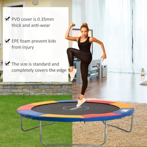 Rootz Trampolinfälgskydd - Fälgskydd - Trampolinkantskydd - Kantskydd - Trampolin - Färgglad - Φ305cm