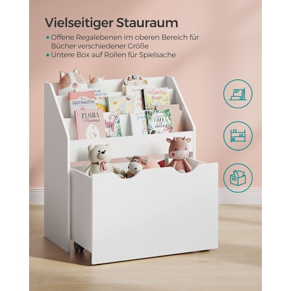 Rootz leksaksförvaringshylla - Organizer för barn - Mobilvagn - Molnvit - 28,5" x 11,5" x 35,5"
