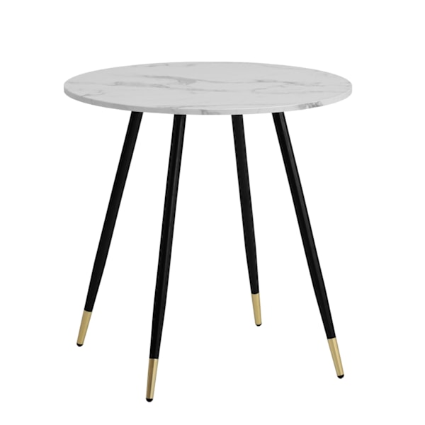 Rootz Round Spisebord - Moderne spisemøbler - bord i marmorstil - Scratch -resistente - 75 cm x 75 cm x 76 cm
