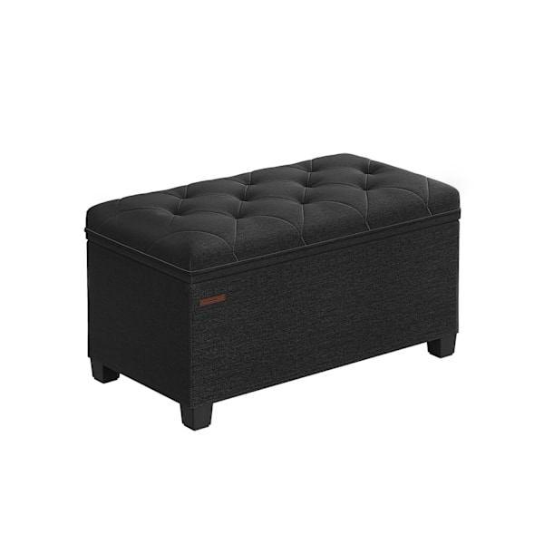 Rootz Opbevaringsskammel - Osmannisk - Fodstøtte - MDF-materiale - 40 cm x 76 cm x 40 cm - Blæk sort farve