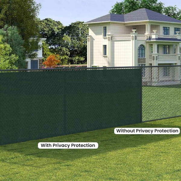 Rootz HDPE Privacy Fence Screen - Solbeskyttelse - Udendørs Barriere - Rivefast, UV-blok, Nem installation - Grøn - 1m-2m x 6m-25m