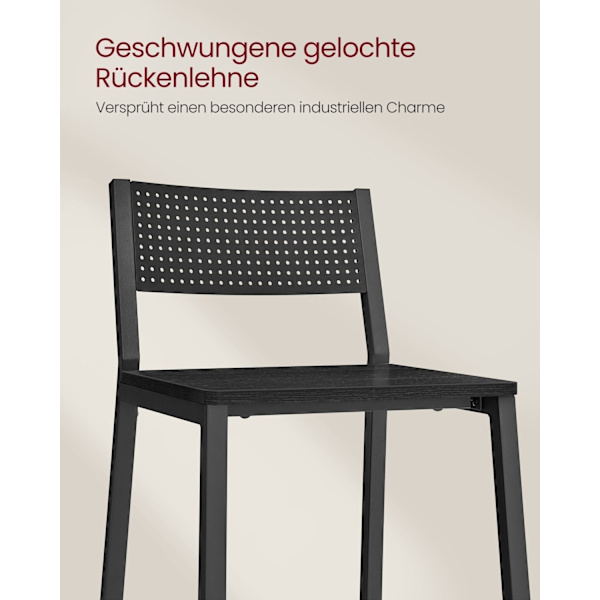 Rootz 2-delade barstolar - antracit, svart - spånskiva stål - moderna sittplatser - Enkel montering - 50,7 cm x 43,1 cm x 97,2 cm