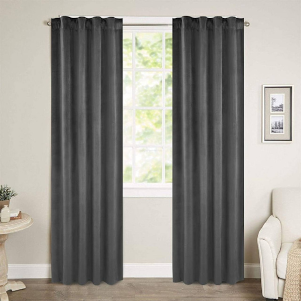Rootz Luxury Velvet mørklægningsgardiner - Draperer - Vinduesbeklædning - Lysblokering - Termisk isolering - Nem installation - 140cm x 225cm/245cm/27