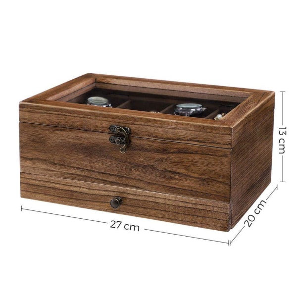 Rootz Watch Box - 8 fack Klockbox - Klockförvaringsbox - Watch Organizer Box - Klocklåda i trä - Lyxklockbox - Reseklocka Box - Watch Case Box