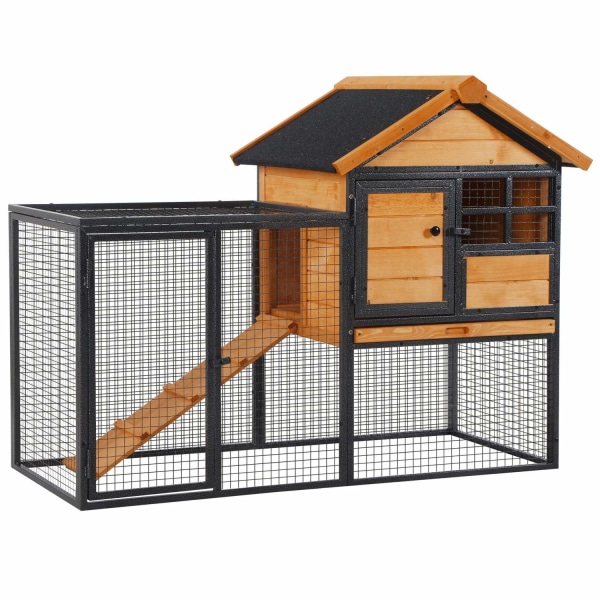 Nancy's Aaron Lake Rabbit Hutch - Geel, Zwart - Firwood, Metal - cm x 48,03 cm x 36,22 cm